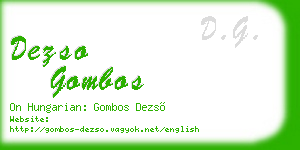 dezso gombos business card